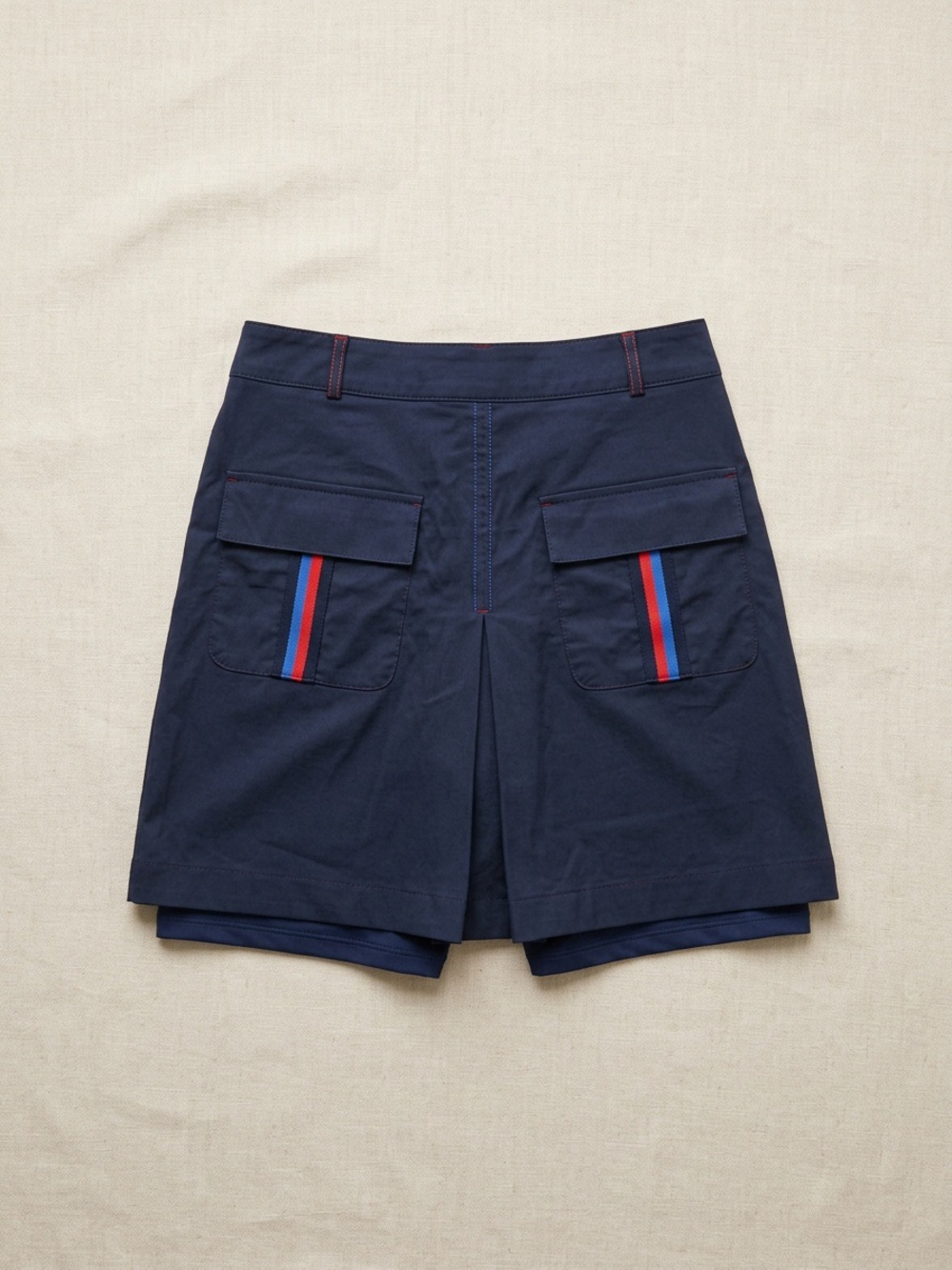 GOLFINO Retro Sport Navy Blue Golf Skort Striped Pockets Built-In Shorts US XS/4